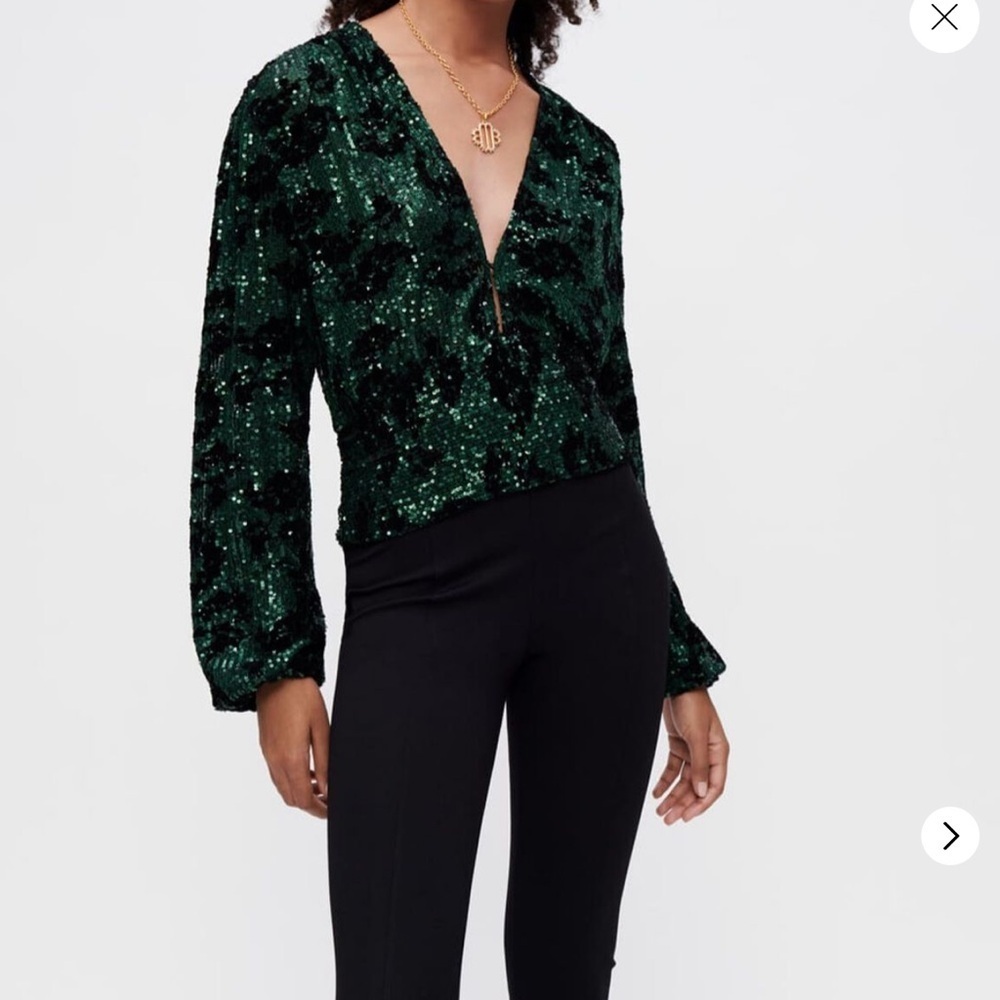 Maje New Green Sequin Women's Top